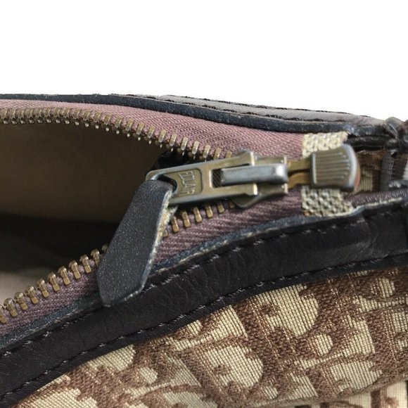 CHRISTIAN DIOR Trotter vintage 2-step flap Messenger Shoulder Bag Beige x Brown - Picture 9 of 13